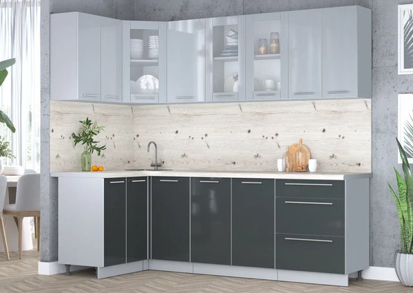 Кухонный гарнитур Интерлиния Мила Пластик 1.2x2.4