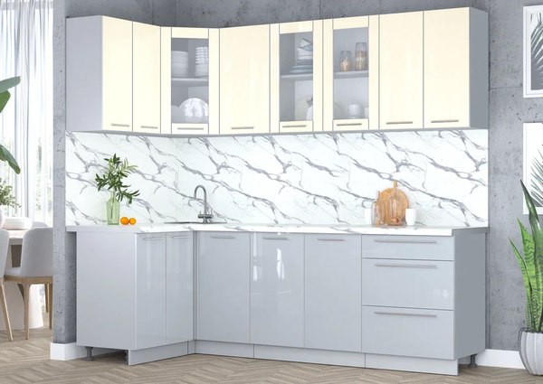 Кухонный гарнитур Интерлиния Мила Пластик 1.2x2.4