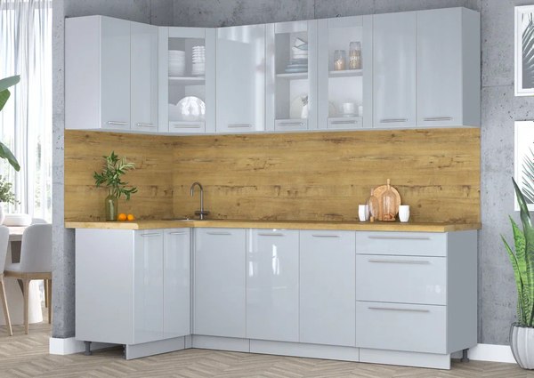 Кухонный гарнитур Интерлиния Мила Пластик 1.2x2.4