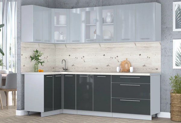 Кухонный гарнитур Интерлиния Мила Пластик 1.2x2.5