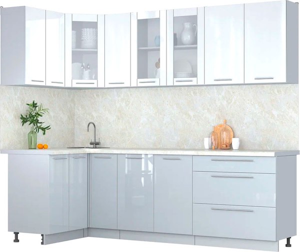 Кухонный гарнитур Интерлиния Мила Пластик 1.2x2.5 - фото