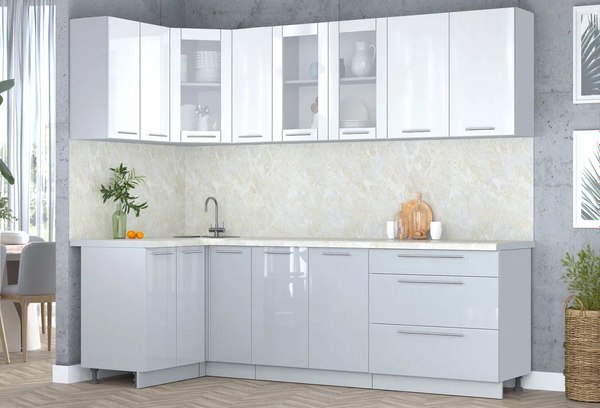 Кухонный гарнитур Интерлиния Мила Пластик 1.2x2.5