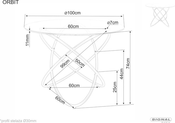 Обеденный стол Signal Orbit 100