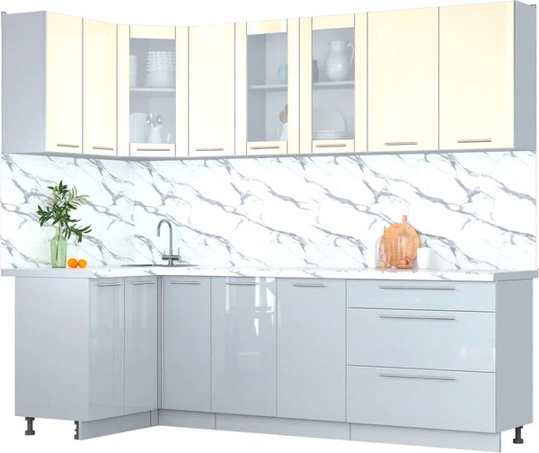 Кухонный гарнитур Интерлиния Мила Пластик 1.2x2.5 - фото