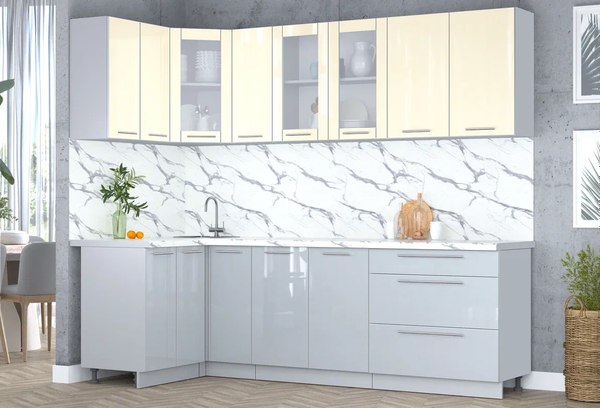 Кухонный гарнитур Интерлиния Мила Пластик 1.2x2.5