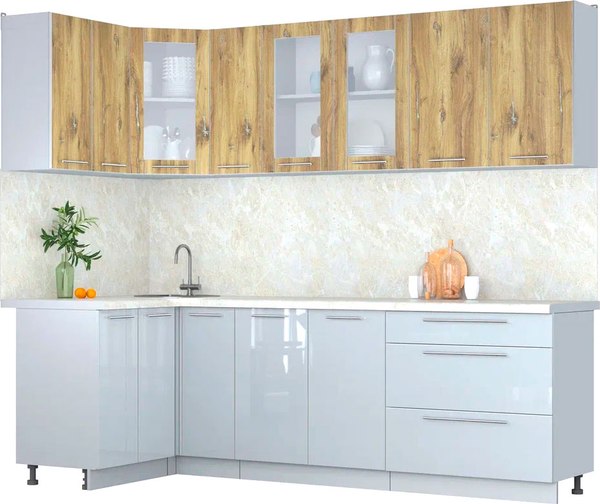 Кухонный гарнитур Интерлиния Мила Пластик 1.2x2.5 - фото