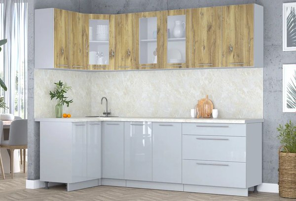 Кухонный гарнитур Интерлиния Мила Пластик 1.2x2.5