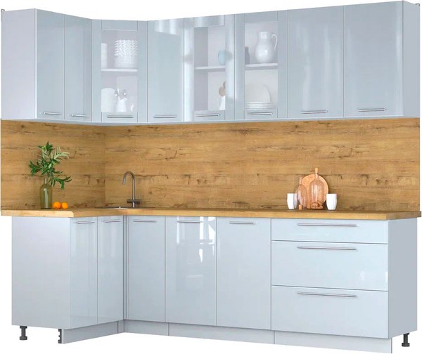 Кухонный гарнитур Интерлиния Мила Пластик 1.2x2.5 - фото