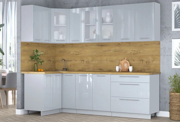 Кухонный гарнитур Интерлиния Мила Пластик 1.2x2.5