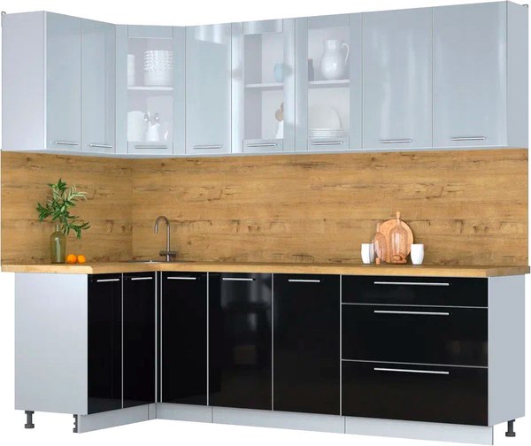 Кухонный гарнитур Интерлиния Мила Пластик 1.2x2.5 - фото