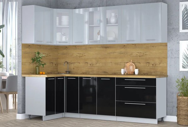 Кухонный гарнитур Интерлиния Мила Пластик 1.2x2.5