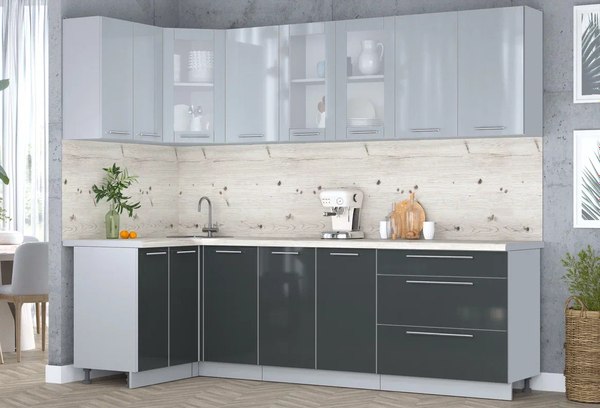 Кухонный гарнитур Интерлиния Мила Пластик 1.2x2.6