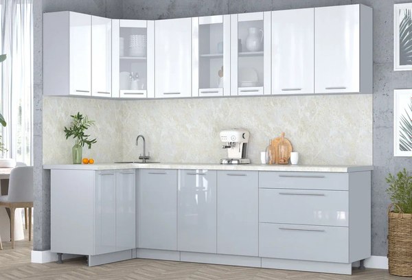 Кухонный гарнитур Интерлиния Мила Пластик 1.2x2.6