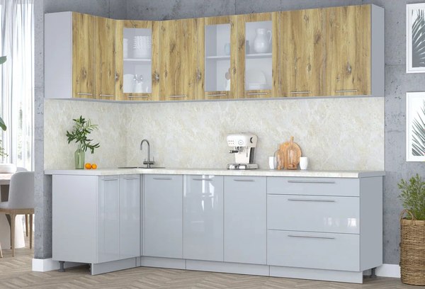 Кухонный гарнитур Интерлиния Мила Пластик 1.2x2.6