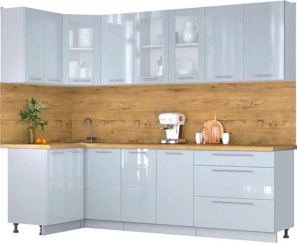Кухонный гарнитур Интерлиния Мила Пластик 1.2x2.6 - фото