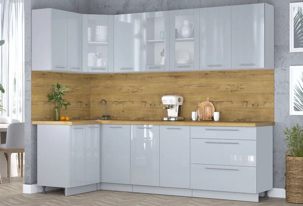 Кухонный гарнитур Интерлиния Мила Пластик 1.2x2.6