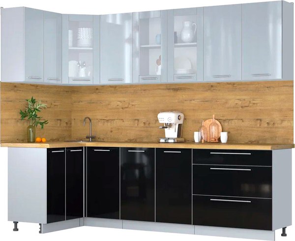 Кухонный гарнитур Интерлиния Мила Пластик 1.2x2.6 - фото