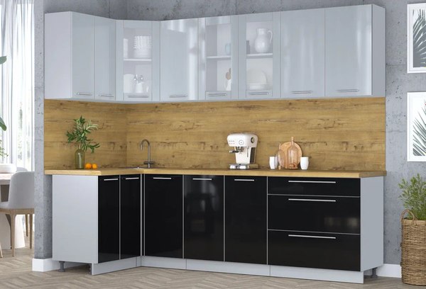 Кухонный гарнитур Интерлиния Мила Пластик 1.2x2.6