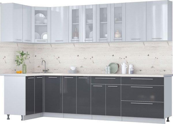 Кухонный гарнитур Интерлиния Мила Пластик 1.2x3.0 - фото