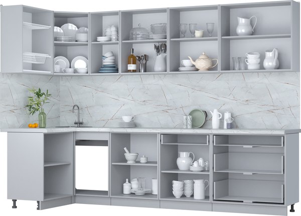 Кухонный гарнитур Интерлиния Мила Пластик 1.2x3.0