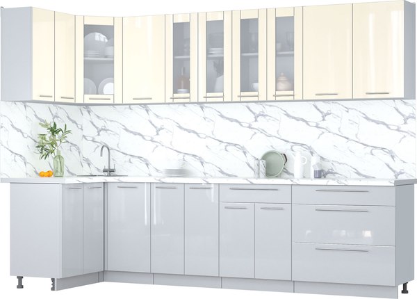 Кухонный гарнитур Интерлиния Мила Пластик 1.2x3.0 - фото