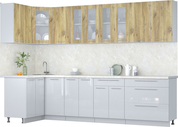Кухонный гарнитур Интерлиния Мила Пластик 1.2x3.0 - фото