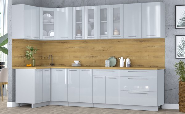 Кухонный гарнитур Интерлиния Мила Пластик 1.2x3.0