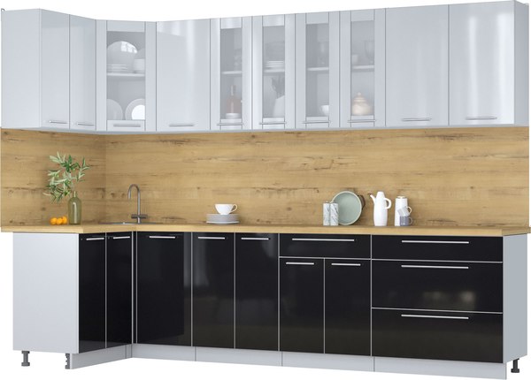 Кухонный гарнитур Интерлиния Мила Пластик 1.2x3.0 - фото