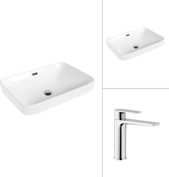 Умывальник со смесителем Lauter 21441A + Reef 21CK678C - фото