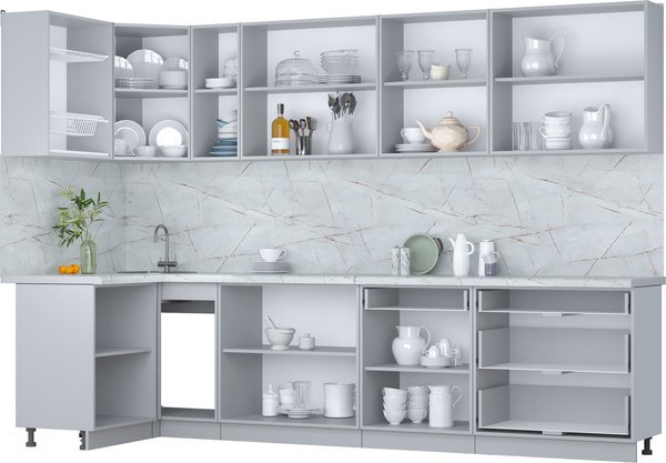 Кухонный гарнитур Интерлиния Мила Пластик 1.2x3.1