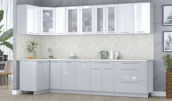 Кухонный гарнитур Интерлиния Мила Пластик 1.2x3.1