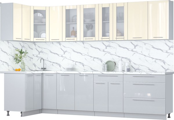 Кухонный гарнитур Интерлиния Мила Пластик 1.2x3.1 - фото