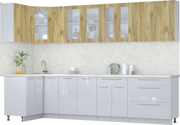 Кухонный гарнитур Интерлиния Мила Пластик 1.2x3.1 - фото