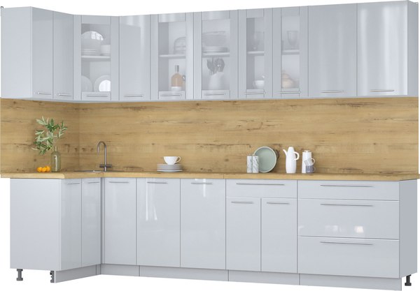 Кухонный гарнитур Интерлиния Мила Пластик 1.2x3.1 - фото