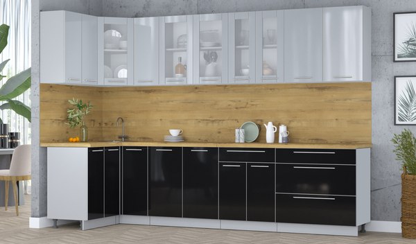 Кухонный гарнитур Интерлиния Мила Пластик 1.2x3.1