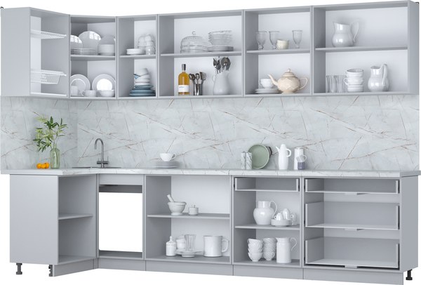 Кухонный гарнитур Интерлиния Мила Пластик 1.2x3.2