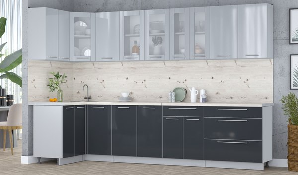 Кухонный гарнитур Интерлиния Мила Пластик 1.2x3.2