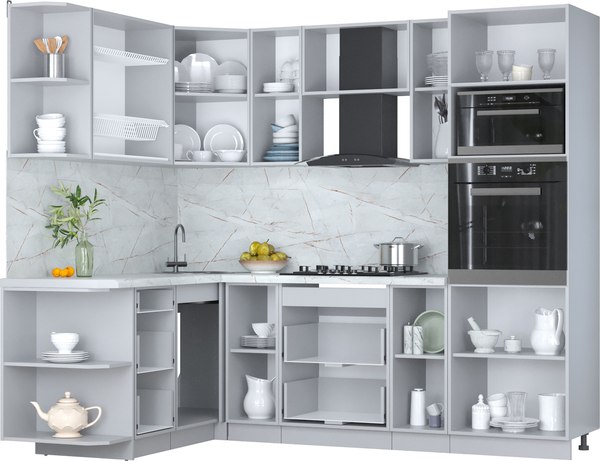 Кухонный гарнитур Интерлиния Мила Пластик 1.68x2.4 LV