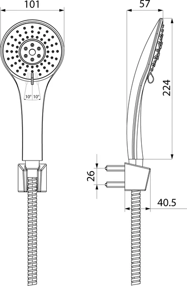 Душевой гарнитур Milardo Essential 3303F10M16