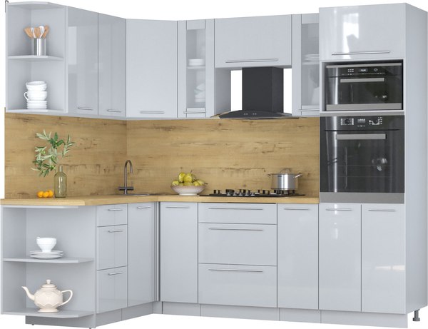 Кухонный гарнитур Интерлиния Мила Пластик 1.68x2.4 LV - фото
