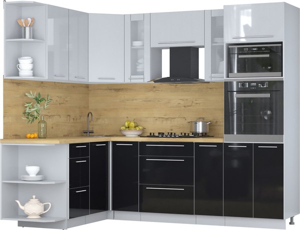 Кухонный гарнитур Интерлиния Мила Пластик 1.68x2.4 LV - фото