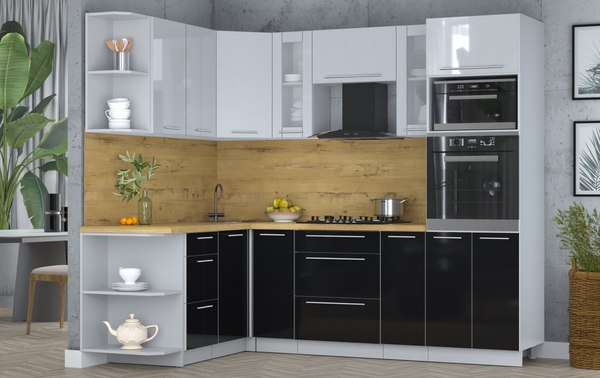 Кухонный гарнитур Интерлиния Мила Пластик 1.68x2.4 LV