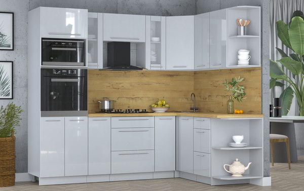 Кухонный гарнитур Интерлиния Мила Пластик 1.68x2.4 PR