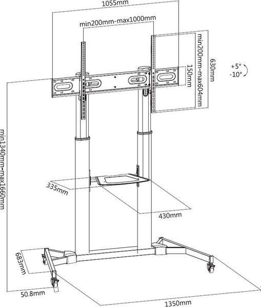 Стойка для ТВ/аппаратуры Digis DSM-P1060CL