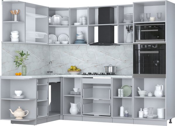 Кухонный гарнитур Интерлиния Мила Пластик 1.68x2.6 LV