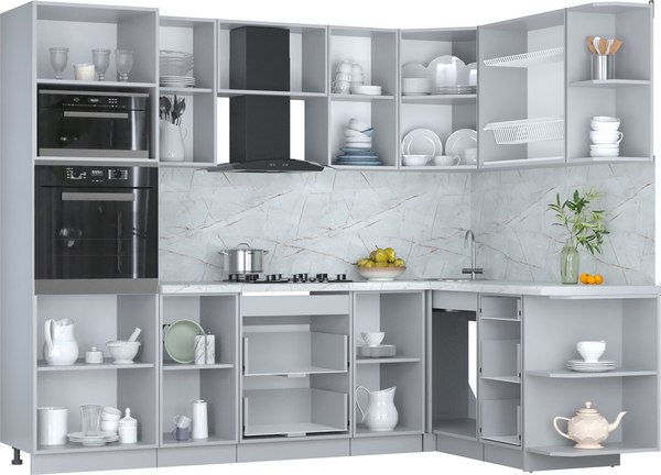 Кухонный гарнитур Интерлиния Мила Пластик 1.68x2.6 PR