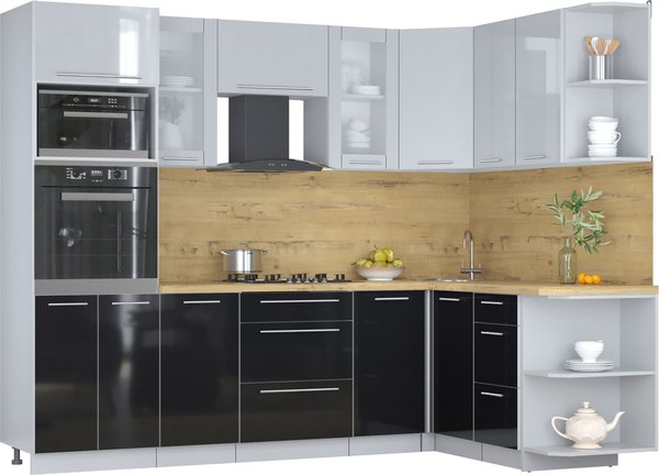 Кухонный гарнитур Интерлиния Мила Пластик 1.68x2.6 PR - фото