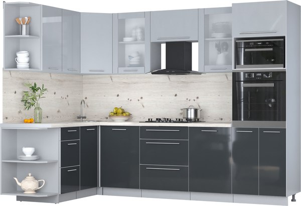 Кухонный гарнитур Интерлиния Мила Пластик 1.68x2.8 LV - фото