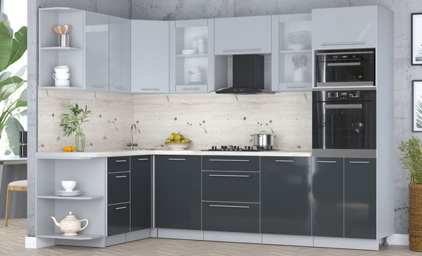 Кухонный гарнитур Интерлиния Мила Пластик 1.68x2.8 LV