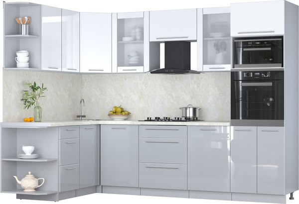 Кухонный гарнитур Интерлиния Мила Пластик 1.68x2.8 LV - фото